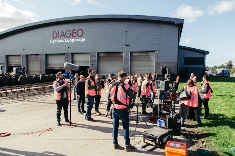 on location at the Diageo cooperage